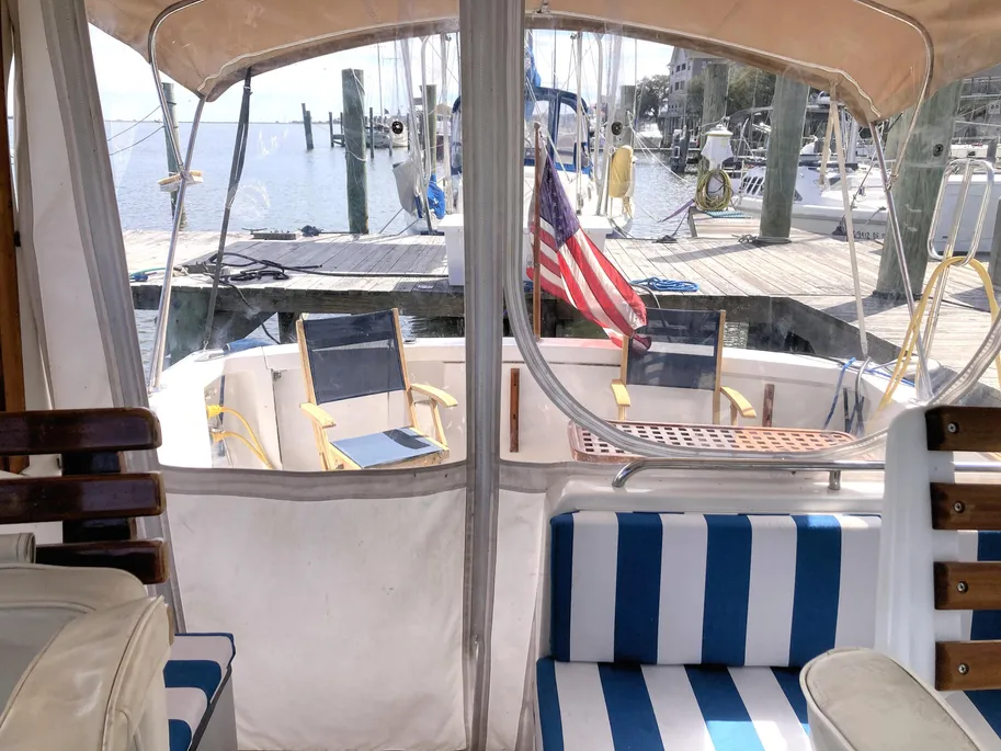 Sabre 36 Cockpit View with American Flag
